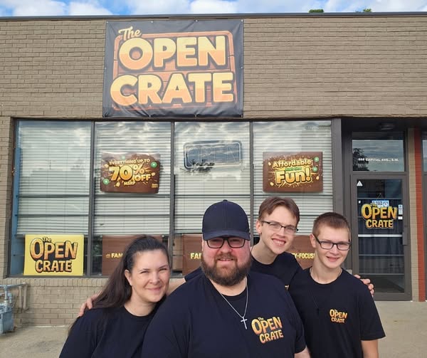 Inside The Open Crate store in Battle Creek
